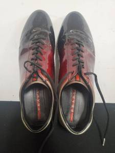 lot 7 image: PRADA Tricolor Patent Leather Sporty Oxford Shoes
