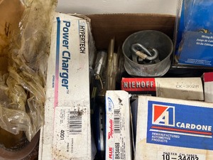 Box of new car parts