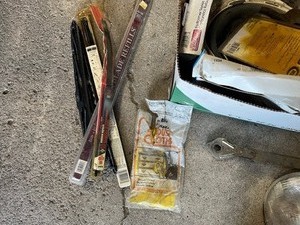 Box of car parts and misc