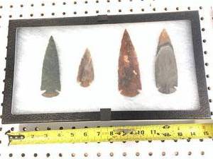 Glass Case with Arrowheads