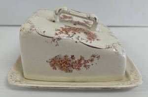 lot 38 image: Vintage Cheese Plate With Oriental Cherry Blossom Print 7 14x 6 x 4 (No Cracks Or Chips)