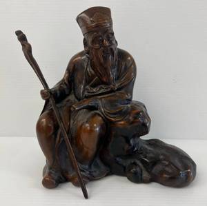 lot 53 image: Vintage Yo-Mi 10 Bronze Confusious Statue 10x 10x 6