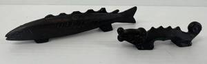 lot 57 image: Group Of Oriental BronzeCast Iron Figures 1 6x1 1 3 58 x 34