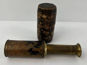 lot 80 image: Antique Brass Periscope With Case  5 Opened 3 Closed