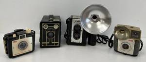 lot 118 image: Group Of Vintage Cameras Including Kodak And Argus