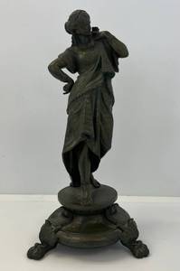 lot 186 image: Antique Cast Metal Figural Statue (As Seen) 16