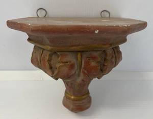 lot 192 image: Vintage Plaster Ornate Wall Shelf 10T x 9 12 W x 7 12D