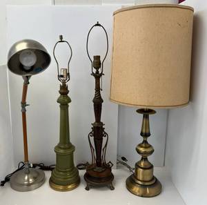 lot 200 image: Large Group Of Vintage Table Lamps (All Working Condition)