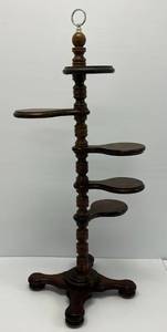 lot 213 image: Antique Wooden 5 Tier Plant Stand 38 12 T x 17 W x 17D
