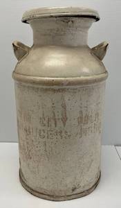 lot 214 image: Vintage Milk Can With Lid Marked Twin City Milk Producers Assn.
