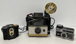 lot 232 image: Group Of Vintage Cameras Including Ansco And Kodak