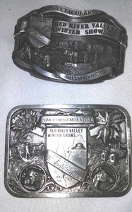 lot 72 image: (2) Belt Buckles Red River Valley Winter Show 1986 and 1991,