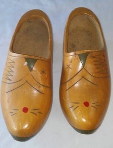 lot 91 image: Handcrafted Wooden Shoes