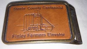 lot 114 image: Belt Buckle Steele County ND Centennial Finley Farmers 1983 Elevator
