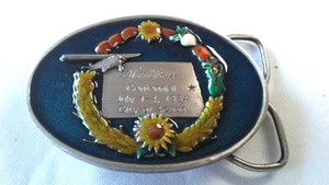 lot 116 image: Belt Buckle Hatton N.D. Centennial 1984