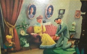 lot 123 image: Set of 6 pressboard placemats  vintage.