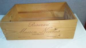 lot 127 image: Wood Wine Crate  Maison Nicholas Reserve