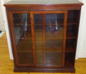 lot 25B image: 2 Door Enclosed Bookcase. Stellar Piece.