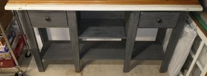 lot 137C image: Sofa Table, Grey and White Painted. 