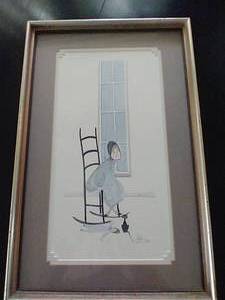 lot 51D image: Moss Framed Poster  Amish Girl. 