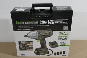 Genesis 20V Lithium Ion Cordless 12 Impact Wrench