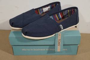 NEW Toms Alpargata Navy Canvas Shoes - Womens 6