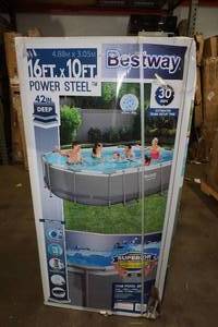 NEW Bestway 16 x 10 Power Steel Oval Above Ground Pool - 42 Deep