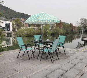 Wyndham Print 6 Piece Folding Patio Set