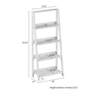 Lavish Home 4 Shelf Wooden Ladder Bookshelf
