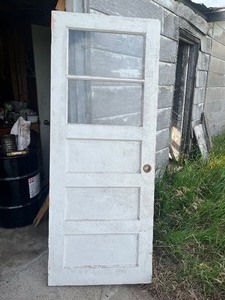 Old Door with Glass Great for decoration
