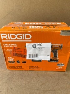 RIDGID 18V Cordless 2-Tool Combo Kit with 12 in. DrillDriver, 14 in. Impact Driver, (2) 2.0 Ah Batteries, Charger, and Bag