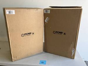 lot 10 image: LOT OF 2. FCMP Outdoor 45 Gal. Woodgrain Rain Barrel in Brown