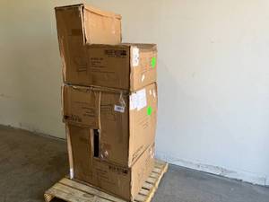 lot 11 image: LOT OF 3. Dorel Living Dotty Gray Upholstered Accent Chair