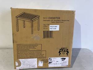 lot 18 image: Walker Edison Furniture Co. Dark Brown Patio Side Table
