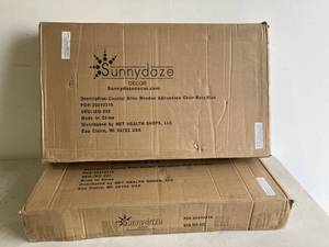 lot 28 image: LOT OF 2. Sunnydaze Decor Coastal Bliss Navy Blue Wooden Adirondack Chair