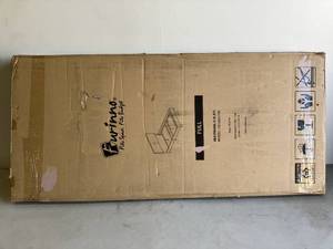 lot 43 image: Furinno Pessac Black Full Upholstered Bed Frame