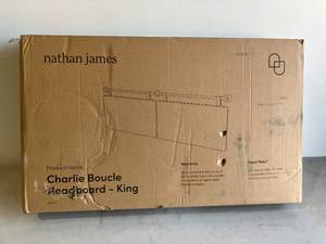 lot 44 image: Nathan James Charlie Boucel Headboard King Upholstered Padded Headboard