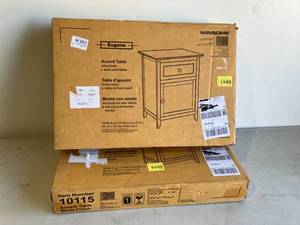 lot 47 image: LOT OF 2. Winsome Eugene Accent Table White