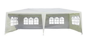 lot 41 image: Outsunny Large 10 ft. x 20 ft. White Gazebo Canopy Party Tent with 4 Removable Side Walls for Weddings, Picnic or Events