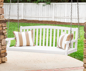 lot 68 image: White Wood Porch Swing