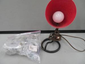 SMALL DESK LAMP & BAG OF NOBS