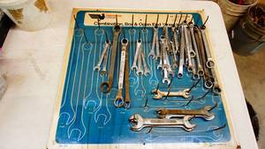 ManCave Collectible Vintage American Forge Wall Mount Tool Display w Tools