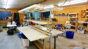 Custom workbench with electricity, lighting etc. 8 x 5 x 6 tall