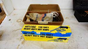 Chicago electric heavy duty hot knife and empty tacklebox