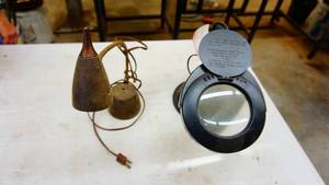 Two garage table top work lamps