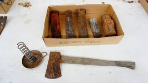 Antique forged hand toolswedges etc.