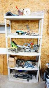 Tiered shelf and contents