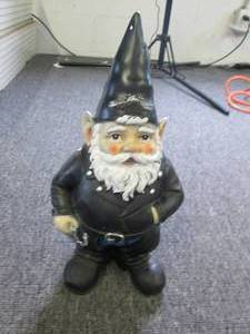 lot 259 image: biker garden gnome stands 14 inch h...