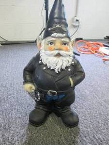 lot 260 image: biker garden gnome stands 14 inch h...