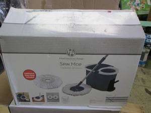 lot 300 image: 3 spin mops one is missing handle ...